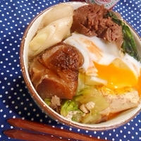 フライパン１つで簡単♪タバスコin低糖質すき焼き丼