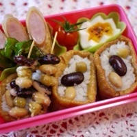 蒸し豆いなり弁当