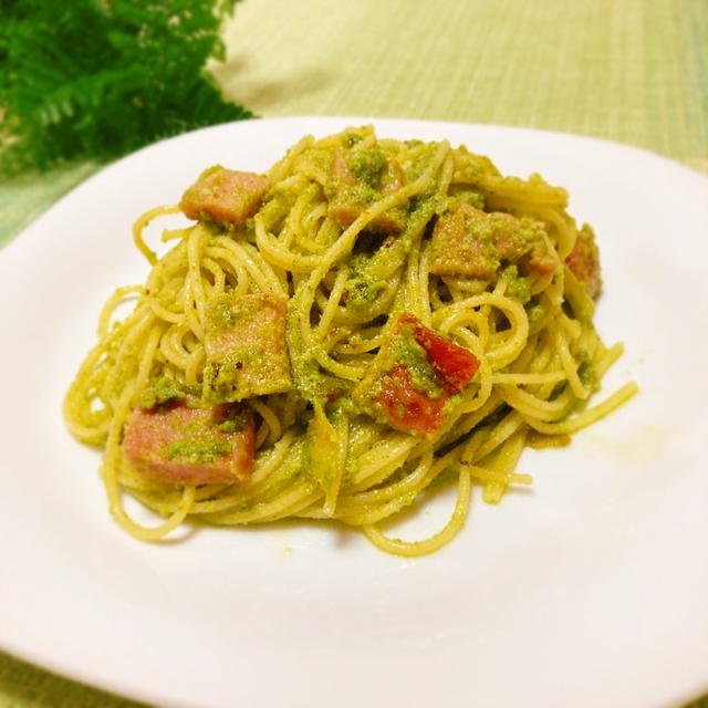 久しぶりに作ったジェノベーゼソースでパスタ