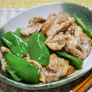 豚こま切れ肉とピーマンの麺ポン炒め