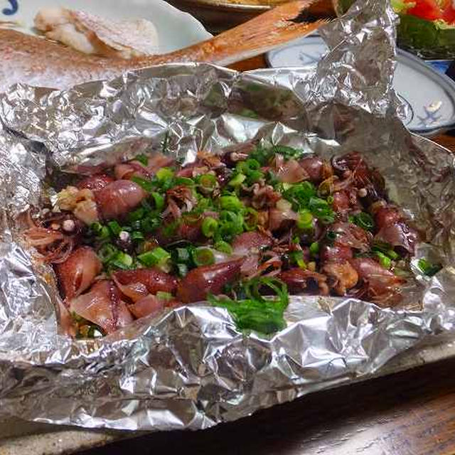 ホタルイカのホイル焼き