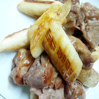 白ねぎと豚肉のカルバドス風ソテー