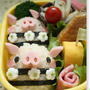 ボーダーブタちゃん弁当。