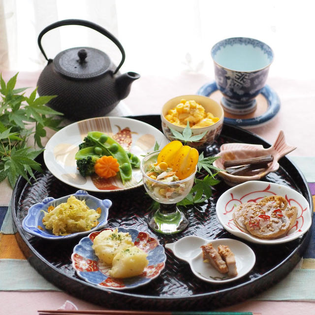 有田焼の器でコーディネートのおうちごはん