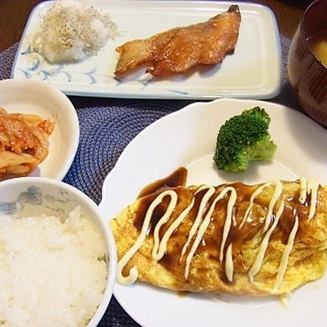 水菜でとんぺい焼き＆父まで？