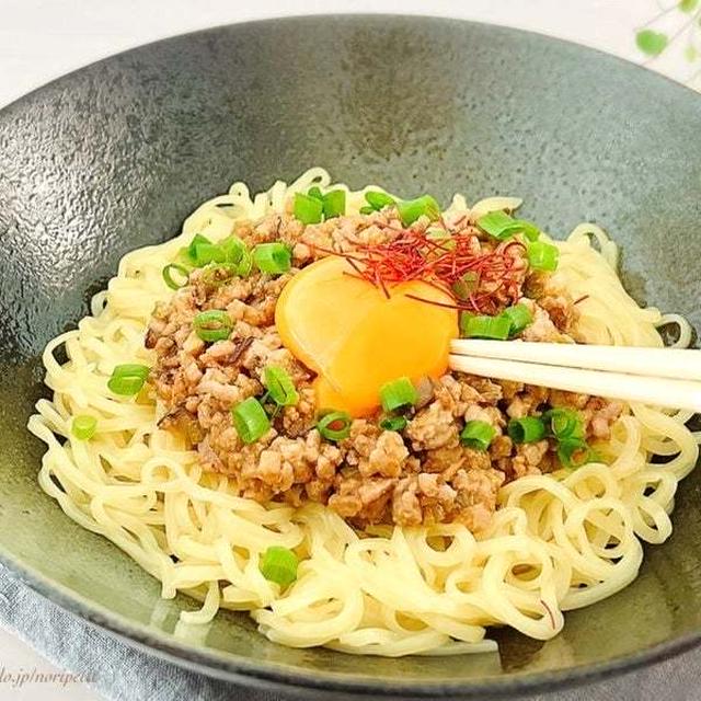 5分で完成‼︎【汁なし坦々麺】ねりゴマ不要‼︎パパッとらくウマ♡