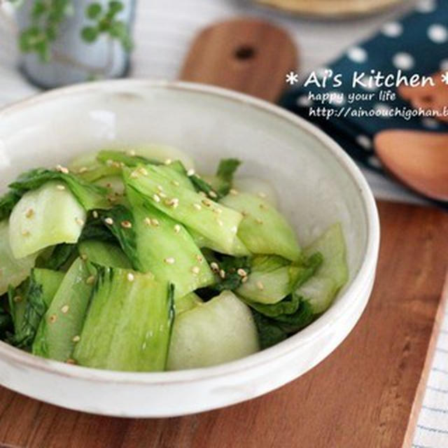 チンゲン菜が安いですね♡レンジで作るチンゲン菜の副菜はいかがでしょうか？