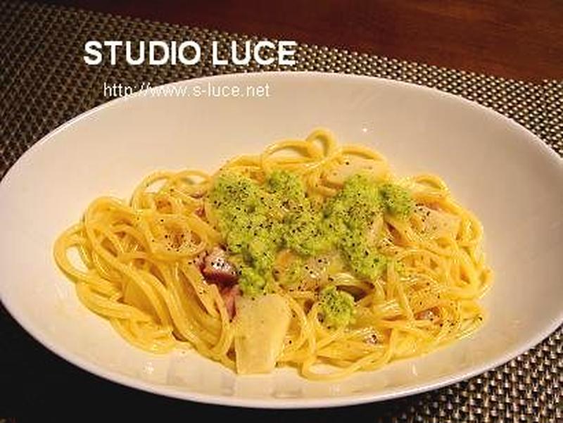 カブとベーコンのクリームパスタ