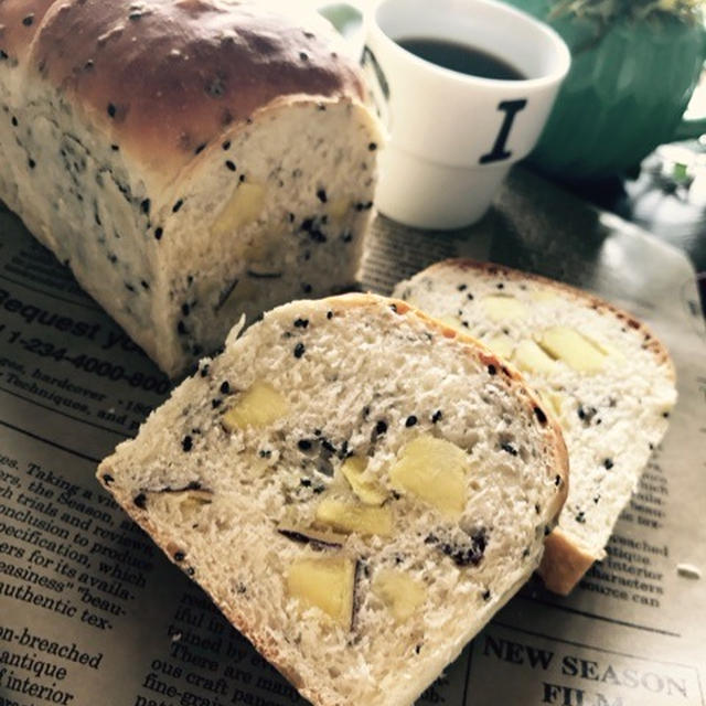 サツマイモとゴマのミニ食パン♪と、久々のお熱。