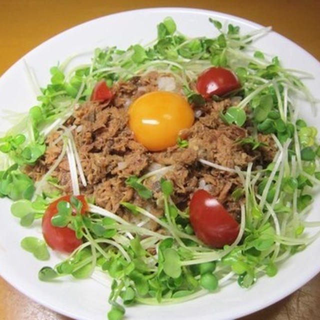 火を使わずに５分以内、まぐろ味付けフレーク缶ランチ～ｖ（＾０＾）/