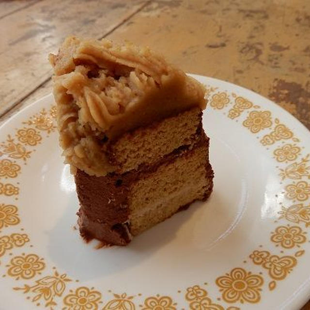 グルテンフリーヴィーガン蒸しケーキの　栗モンブランケーキ