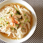 鶏むね肉で！「蒸し鶏ときゅうりのさっぱりそうめん」