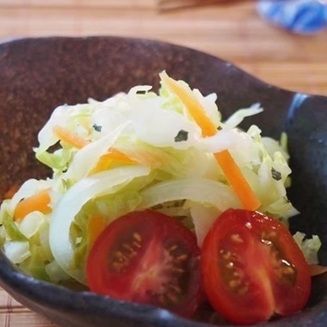 キャベツの甘酢和え バジル風味♪