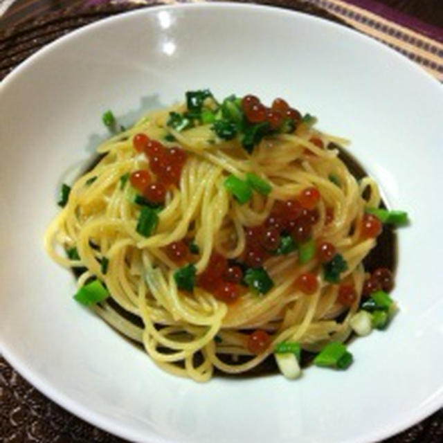 いくらとネギの和風パスタ☆