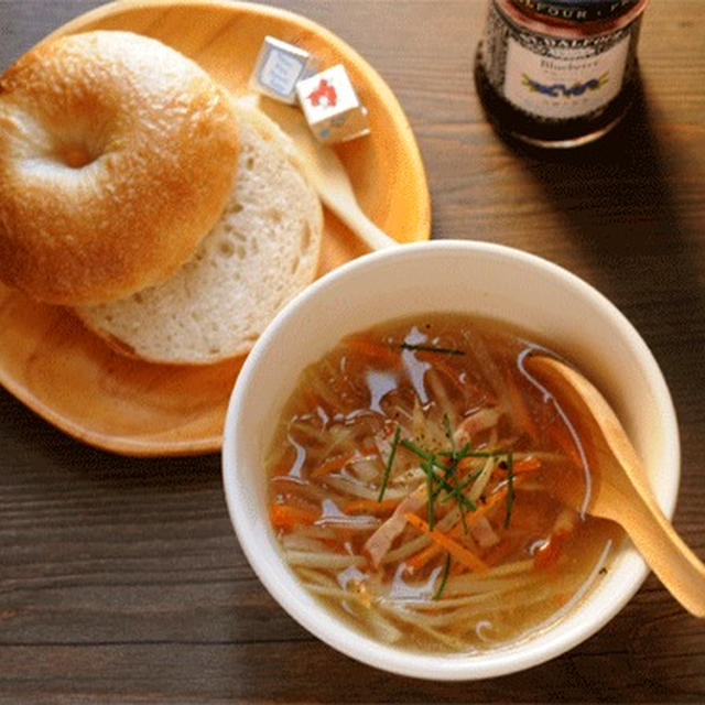 ベーグルとスープ