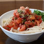 朝ごはんに「トマトぶっかけうどん」