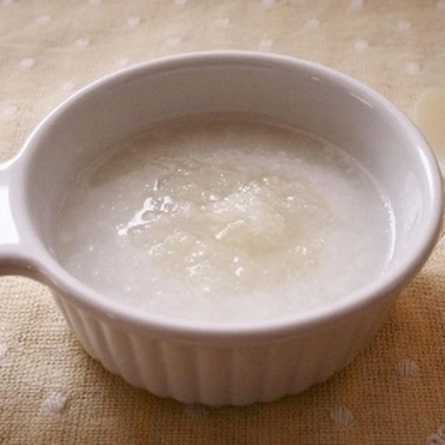 レシピブログ連載☆離乳食レシピ☆「梨のとろとろお粥」更新のお知らせ♪