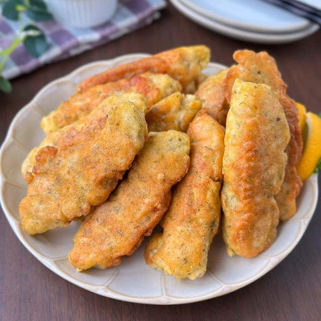 このダブルカサマシ最強☆鶏むね肉と凍り豆腐こんにゃく入りの青のりとり天