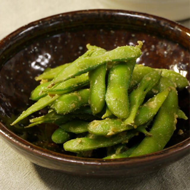 自然完成！みそ枝豆。　お気にワイワイ晩御飯