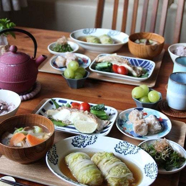 ロール白菜定食。
