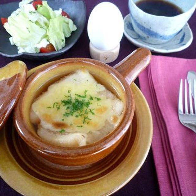 お料理初心者さんにも・・・あっという間にオニオングラタンスープ！