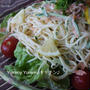 夏にさっぱり簡単☆梅マヨのスパさら＆ツクレポ♪