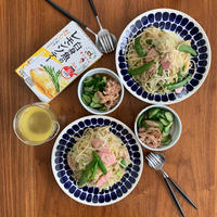 にんべん白身魚のレモンソテーdeパパッとごちそうパスタランチ