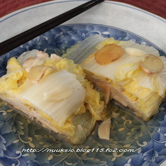 白菜と鶏肉の重ね蒸し煮