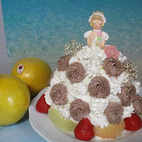 グレープフルーツと苺たっぷり♡チョコも楽しめる！プリンセスショートケーキ♪