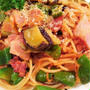■Myファーム発【菜園野菜とベーコンで　ナポリタン】 私もたまには　パスタも食べたいんです♪