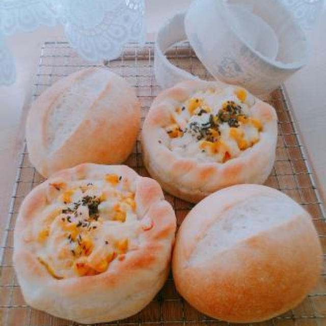 コーンマヨチーズパン♪コッペパン・ツナマヨサンド♪