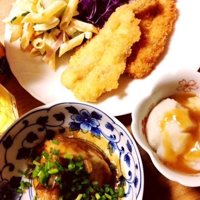エソのフライとマカロニサラダ