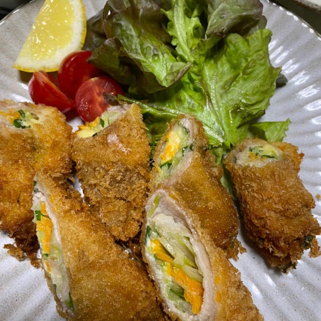 豚肉のセロリ巻きフライ