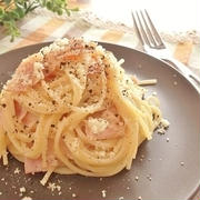 生クリームなしの濃厚カルボナーラでランチ♪