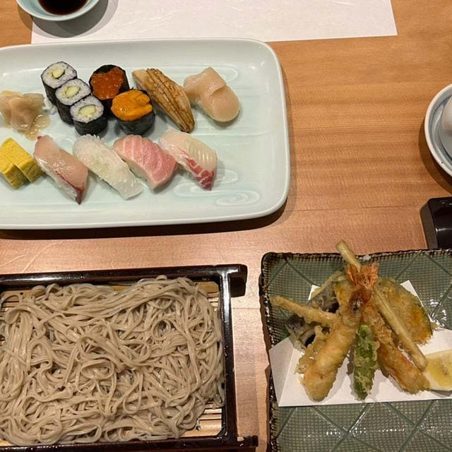 魚よし　熊本市呉服町　ランチで寿司と蕎麦と天ぷらを楽しみました　