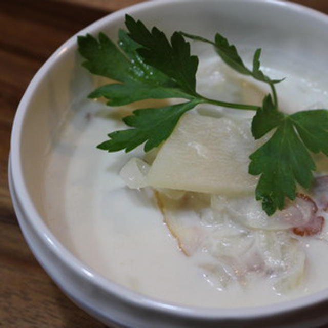 365日汁物レシピNo.78「桜島大根のクリームスープ」