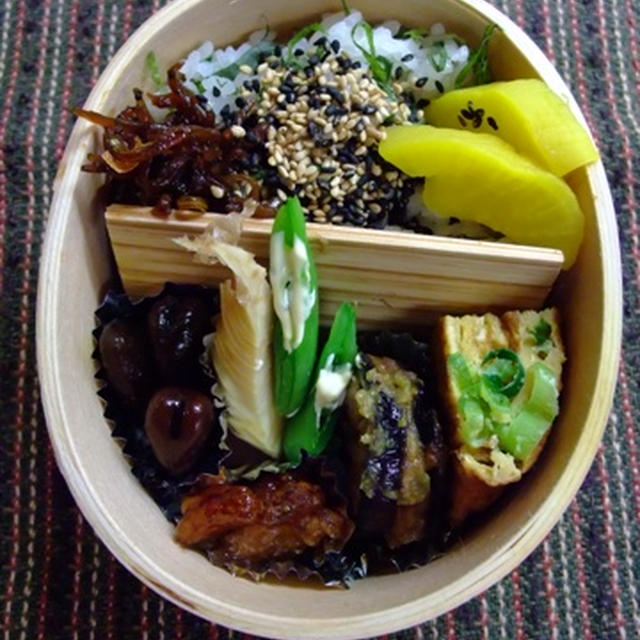 茄子のはさみ焼きお弁当。