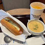 エクセルシオール カフェ／チーズドッグスープセットと静岡県産温州みかんジュース