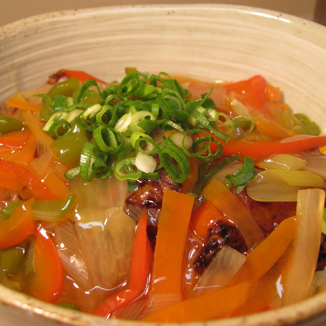 鶏唐揚げの彩り野菜あんかけ丼