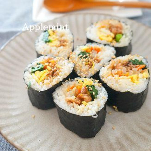 やみつき！牛肉とカクテキのキンパ（韓国風海苔巻き）