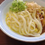 朝ごはんに「カレー釜玉うどん」