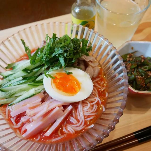 トマトスープの冷たい素麺、昨日の晩ごはん