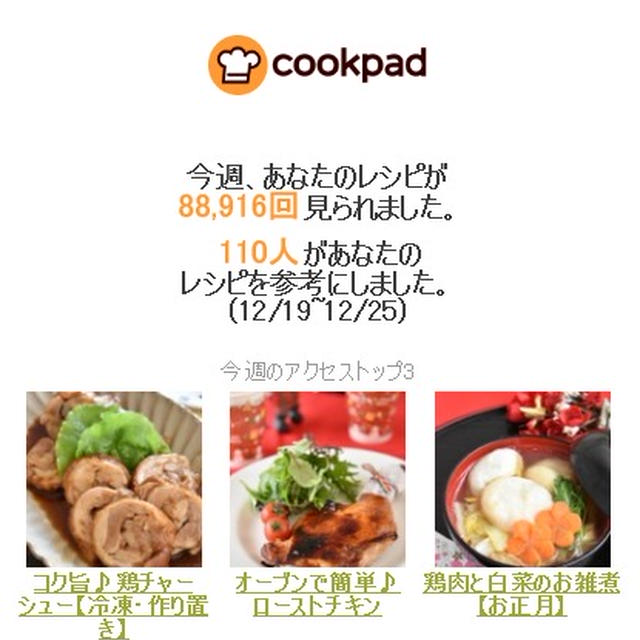 クックパッドさん週間レポート