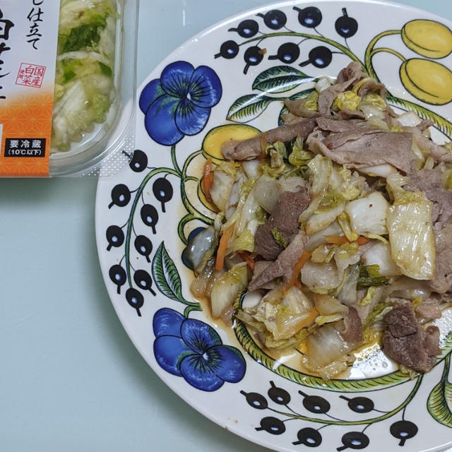 白菜漬で「豚肉炒め」♪