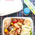 お弁当『チリ風味塩麹から揚げの黄色くなったすだちマリネ風』