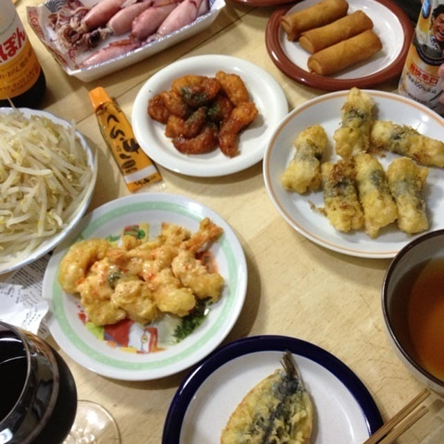 半額お惣菜色々で晩酌