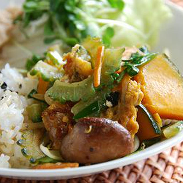 ゴーヤチャンプルーのワンプレートランチ
