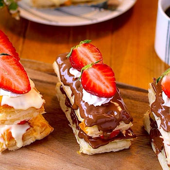 驚くほど簡単に作れる♪苺チョコミルフィーユ【レシピ付き】