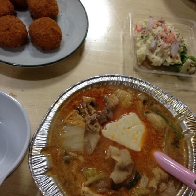 チゲ鍋で晩酌