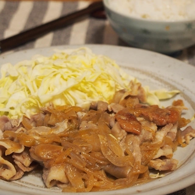 梅肉入り 豚 の 生姜焼き。